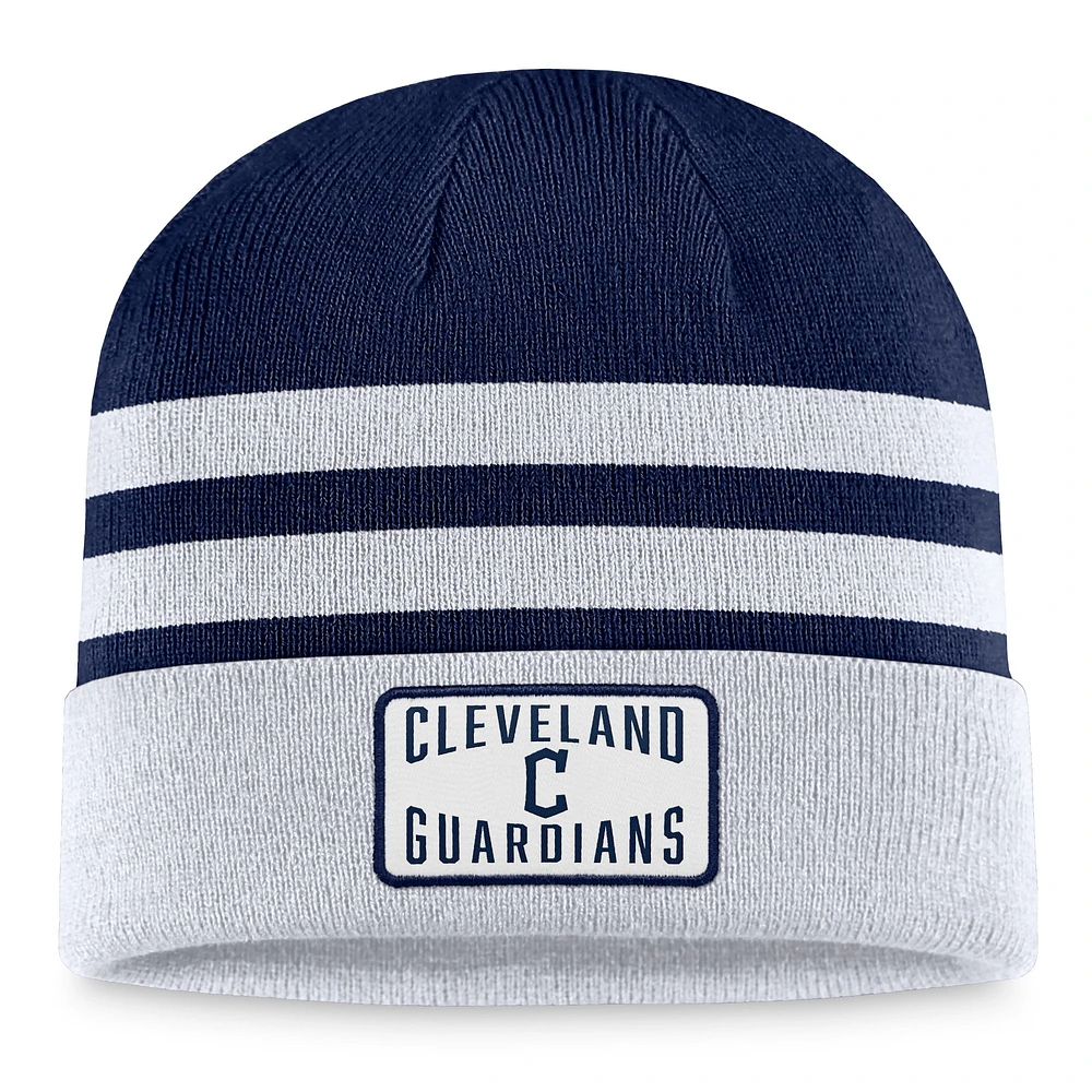 Bonnet en tricot à revers Cleveland Guardians Fanatics gris pour hommes