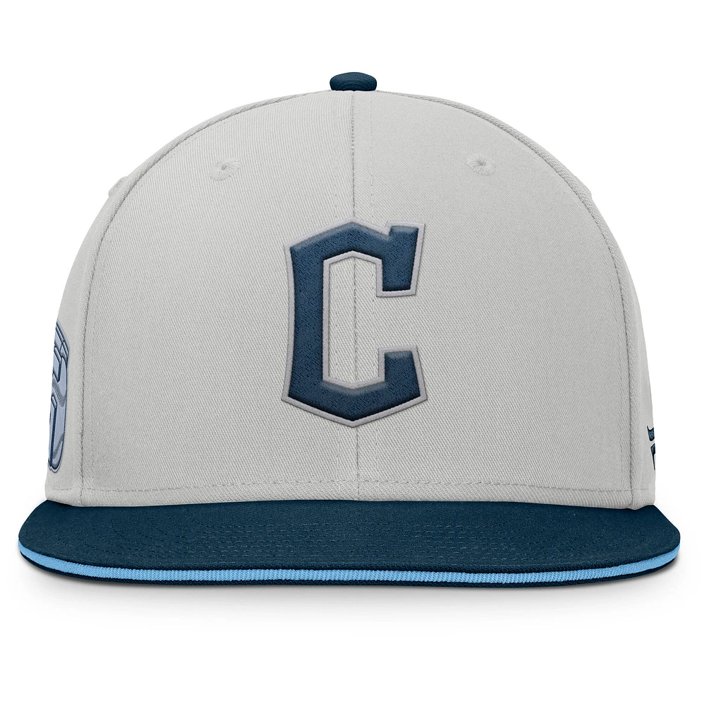 Men's Fanatics Gray Cleveland Guardians Knuckleball Snapback Hat
