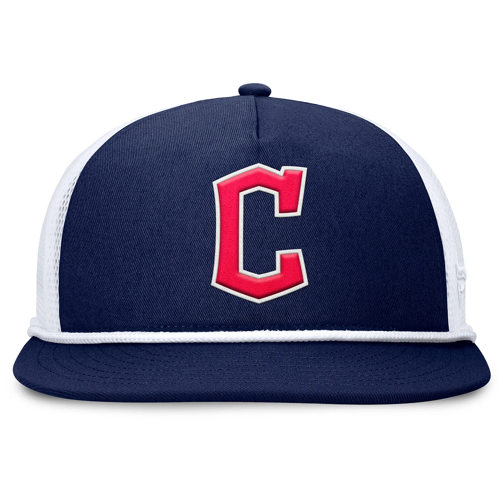 Men's Fanatics Navy/White Cleveland Guardians Clubhouse Change Up Snapback Hat