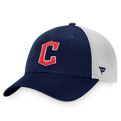 Men's Fanatics Navy/White Cleveland Guardians Team Core Unstructured Trucker Adjustable Hat