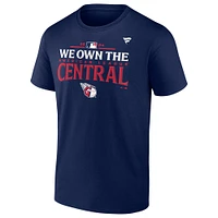 T-shirt Fanatics pour hommes bleu marine Cleveland Guardians 2024 AL Central Division Champions Big & Tall Locker Room