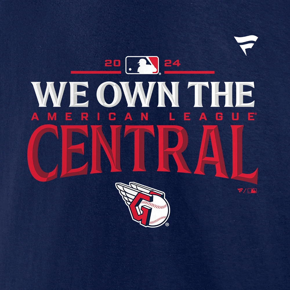 Men's Fanatics Navy Cleveland Guardians 2024 AL Central Division Champions Big & Tall Locker Room T-Shirt