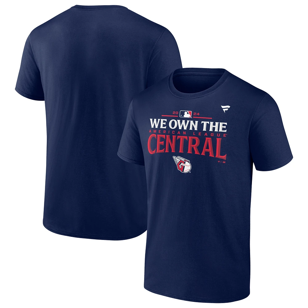 T-shirt Fanatics pour hommes bleu marine Cleveland Guardians 2024 AL Central Division Champions Vestiaire