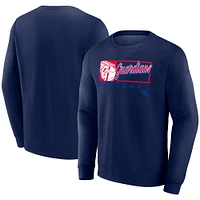 Men's Fanatics Navy Cleveland Guardians Focus Fleece Pullover Sweatshirt