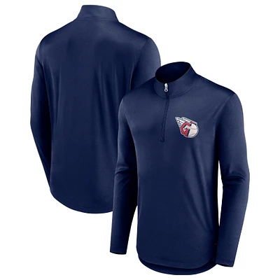 Pull léger à fermeture éclair quart de tour Tough Minded pour homme Fanatics Navy Cleveland Guardians