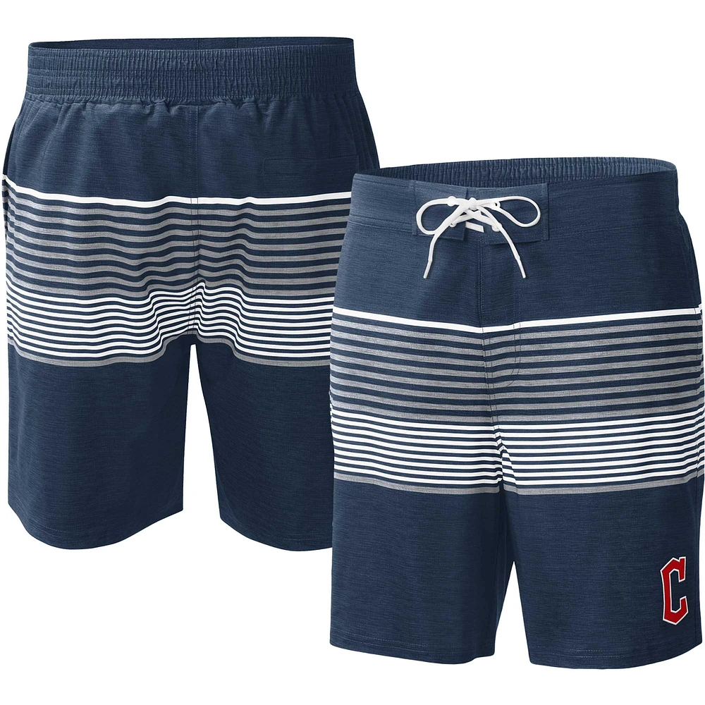 Short de bain pour homme G-III Sports by Carl Banks bleu marine Cleveland Guardians Coastline Volley