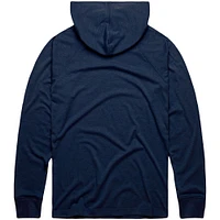 Men's Homage Navy Cleveland Guardians Lightweight Raglan Tri-Blend Pullover Hoodie