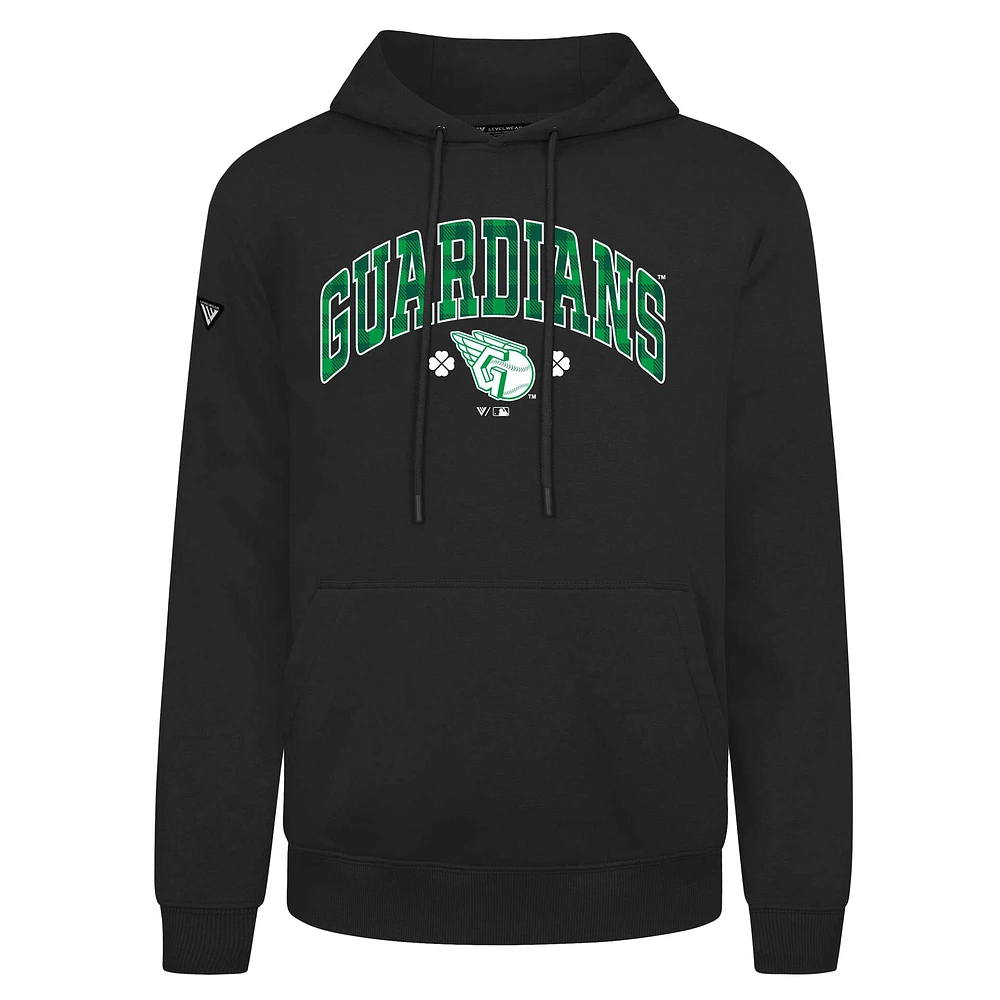 Men's Levelwear Cleveland Guardians St. Patrick's Day Podium Plaid Pullover Hoodie
