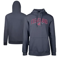Men's Levelwear Navy Cleveland Guardians Cooperstown Collection Podium Retro Pullover Hoodie