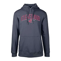 Men's Levelwear Navy Cleveland Guardians Cooperstown Collection Podium Retro Pullover Hoodie