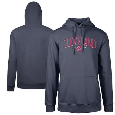 Men's Levelwear Navy Cleveland Guardians Cooperstown Collection Podium Retro Pullover Hoodie