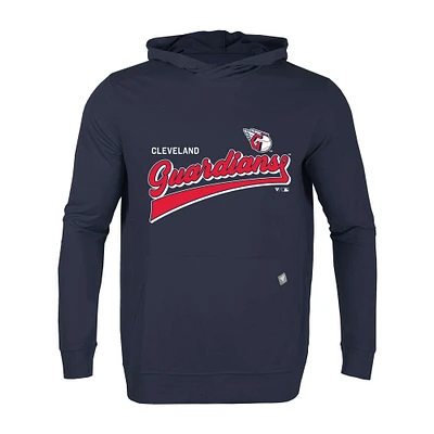 Men's Levelwear Navy Cleveland Guardians Relay Vintage Team 2.0 Pullover Hoodie