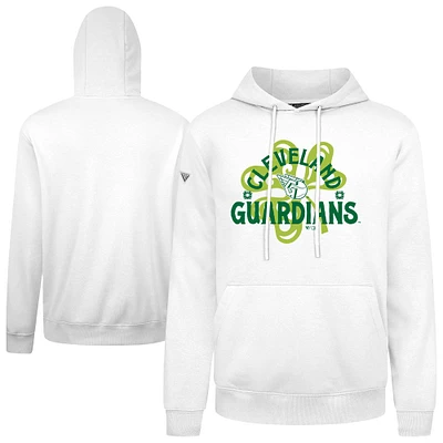 Men's Levelwear  White Cleveland Guardians St. Patrick's Day Podium Shamrock Pullover Hoodie