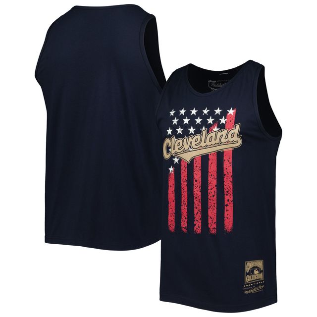 Débardeur Mitchell & Ness Navy Cleveland Guardians Cooperstown Collection Stars and Stripes pour homme