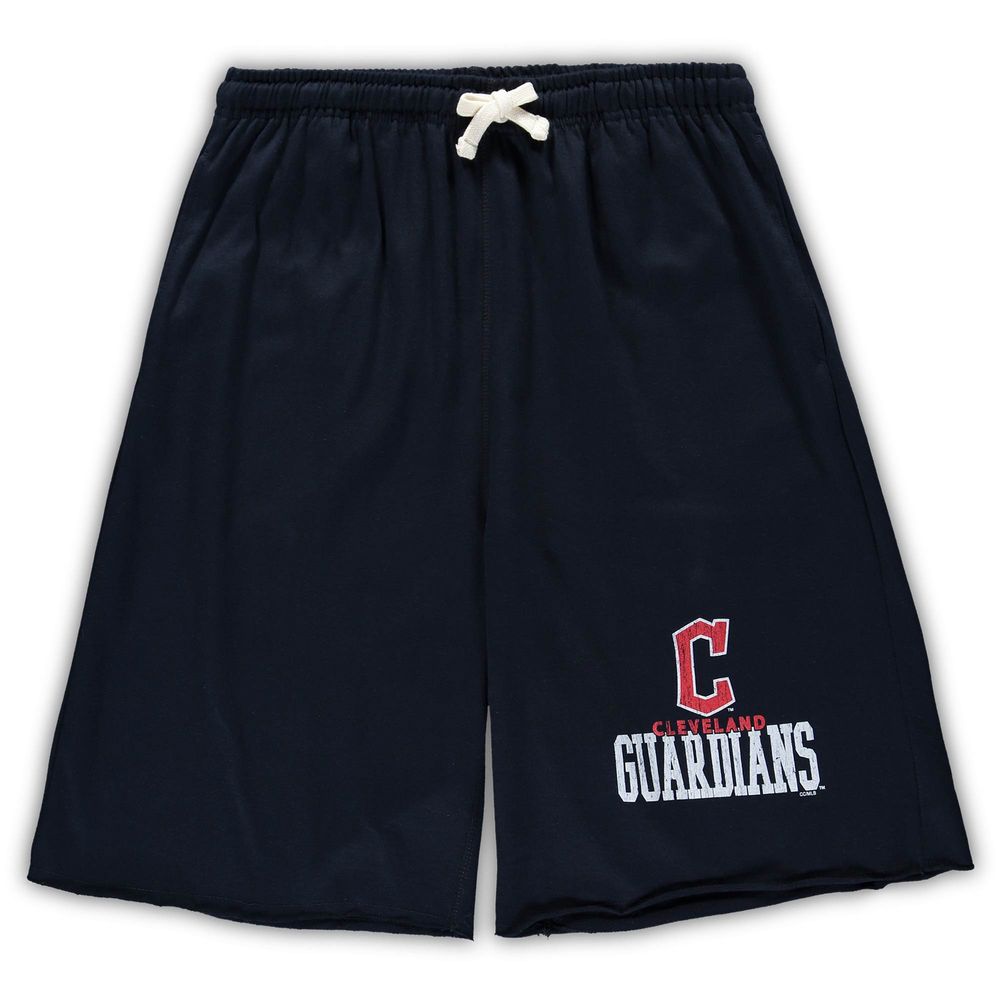 Men's Navy Cleveland Guardians Big & Tall French Terry Shorts