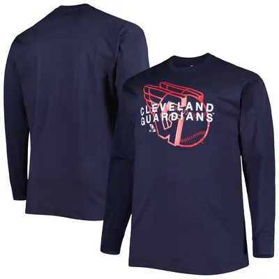 Cleveland Guardians Big & Tall Long Sleeve T-Shirt - Navy