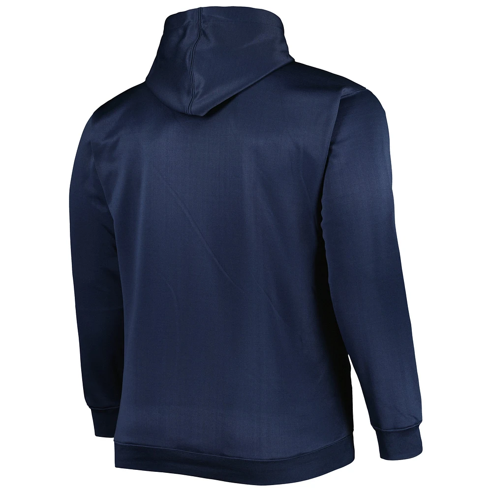 Men's Navy Cleveland Guardians Fade Sublimated Fleece Pullover Hoodie