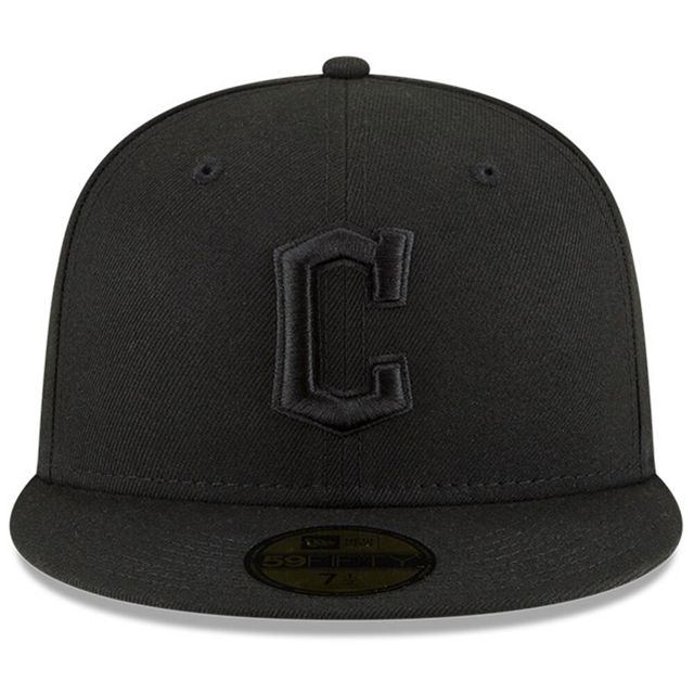Casquette ajustée 59FIFTY Cleveland Guardians New Era noire/noire pour homme