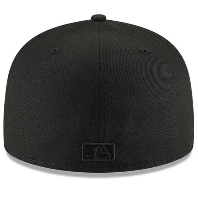 Casquette ajustée 59FIFTY Cleveland Guardians New Era noire/noire pour homme