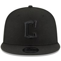 Men's New Era Black/Black Cleveland Guardians 9FIFTY Snapback Adjustable Hat