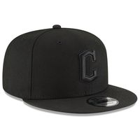 Men's New Era Black/Black Cleveland Guardians 9FIFTY Snapback Adjustable Hat