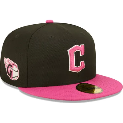 Cleveland Guardians New Era Passion 59FIFTY Fitted Hat - Black/Pink