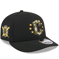 Casquette Snapback 9FIFTY à profil bas pour la Journée des Forces armées 2024 des Cleveland Guardians New Era noire pour hommes