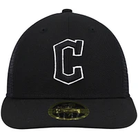 Casquette ajustée 59FIFTY à profil bas Cleveland Guardians pour homme New Era, noire