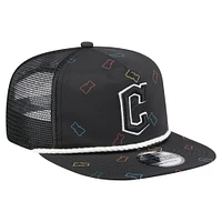 Men's New Era  Black Cleveland Guardians Gummy Golfer Trucker Snapback Hat