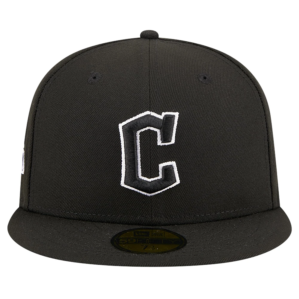 Men's New Era Black Cleveland Guardians Logo 59FIFTY Fitted Hat