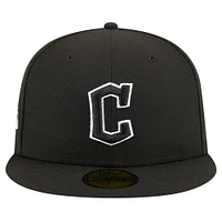 Men's New Era Black Cleveland Guardians Logo 59FIFTY Fitted Hat