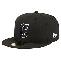 Men's New Era Black Cleveland Guardians Logo 59FIFTY Fitted Hat