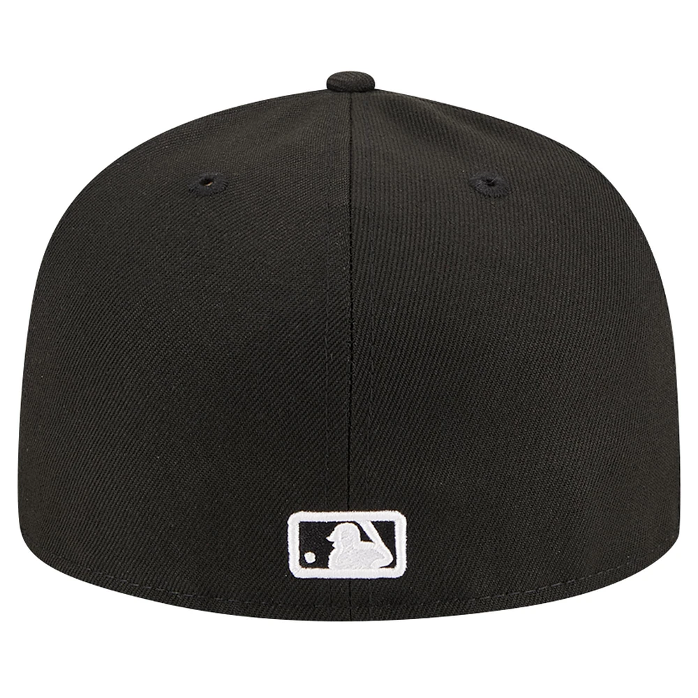Men's New Era Black Cleveland Guardians Logo 59FIFTY Fitted Hat