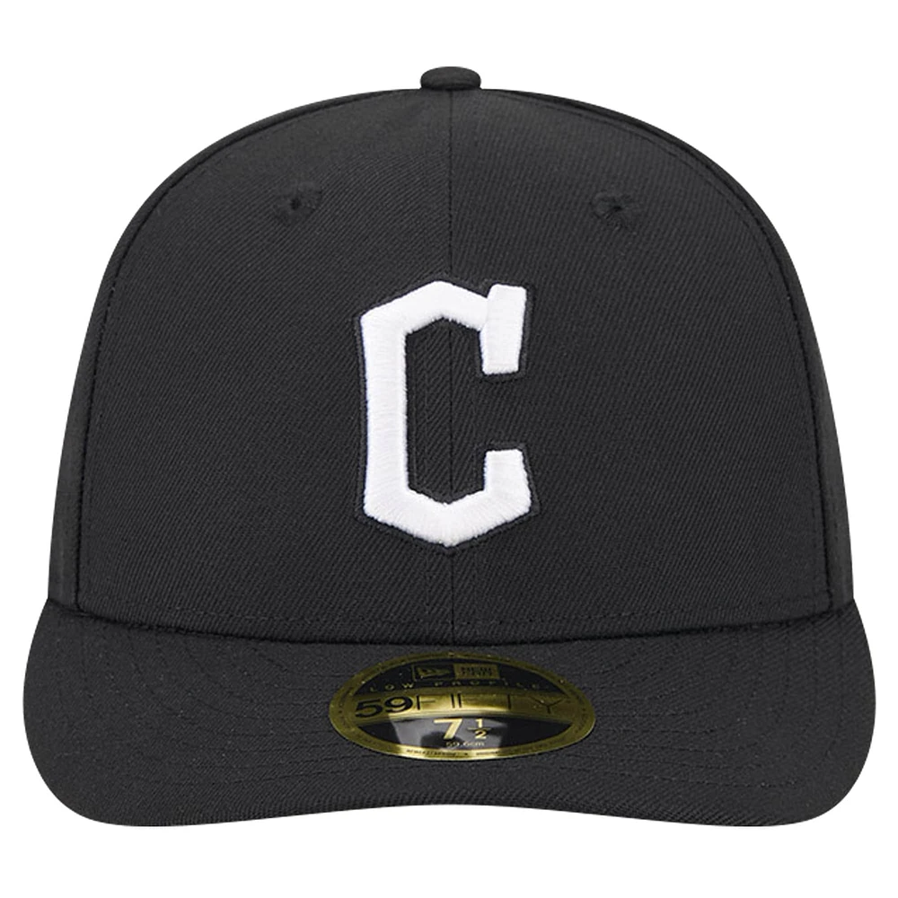 Casquette ajustée 59FIFTY à profil bas des Cleveland Guardians New Era pour hommes, noire