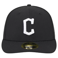 Casquette ajustée 59FIFTY à profil bas des Cleveland Guardians New Era pour hommes, noire