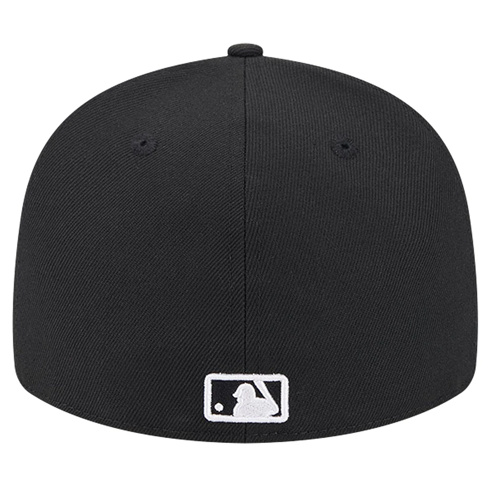 Casquette ajustée 59FIFTY à profil bas des Cleveland Guardians New Era pour hommes, noire