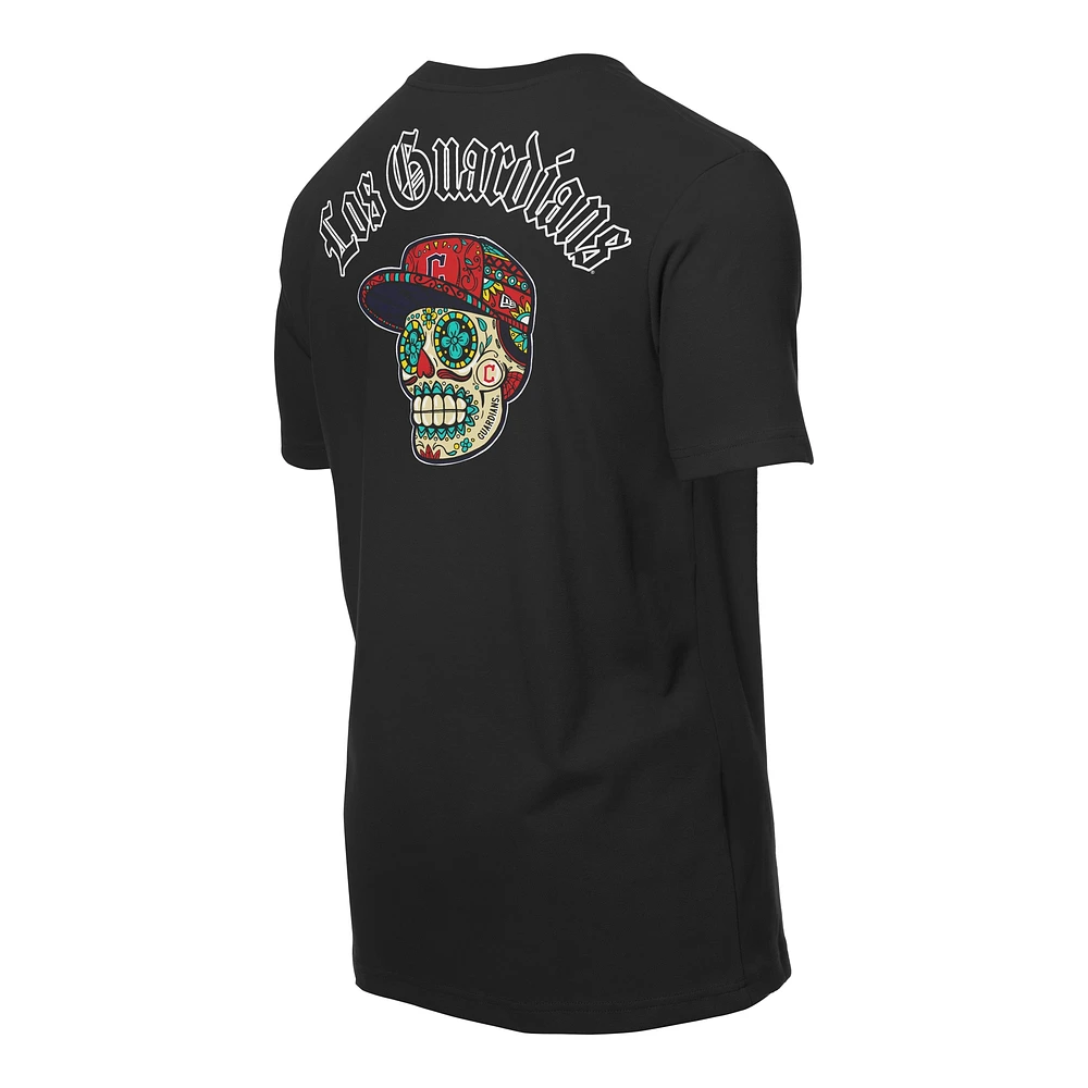 Men's New Era Black Cleveland Guardians Sugar Skulls T-Shirt