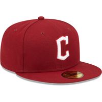 Men's New Era Cardinal Cleveland Guardians White Logo 59FIFTY Fitted Hat