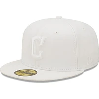Men's New Era Cleveland Guardians White on 59FIFTY Fitted Hat