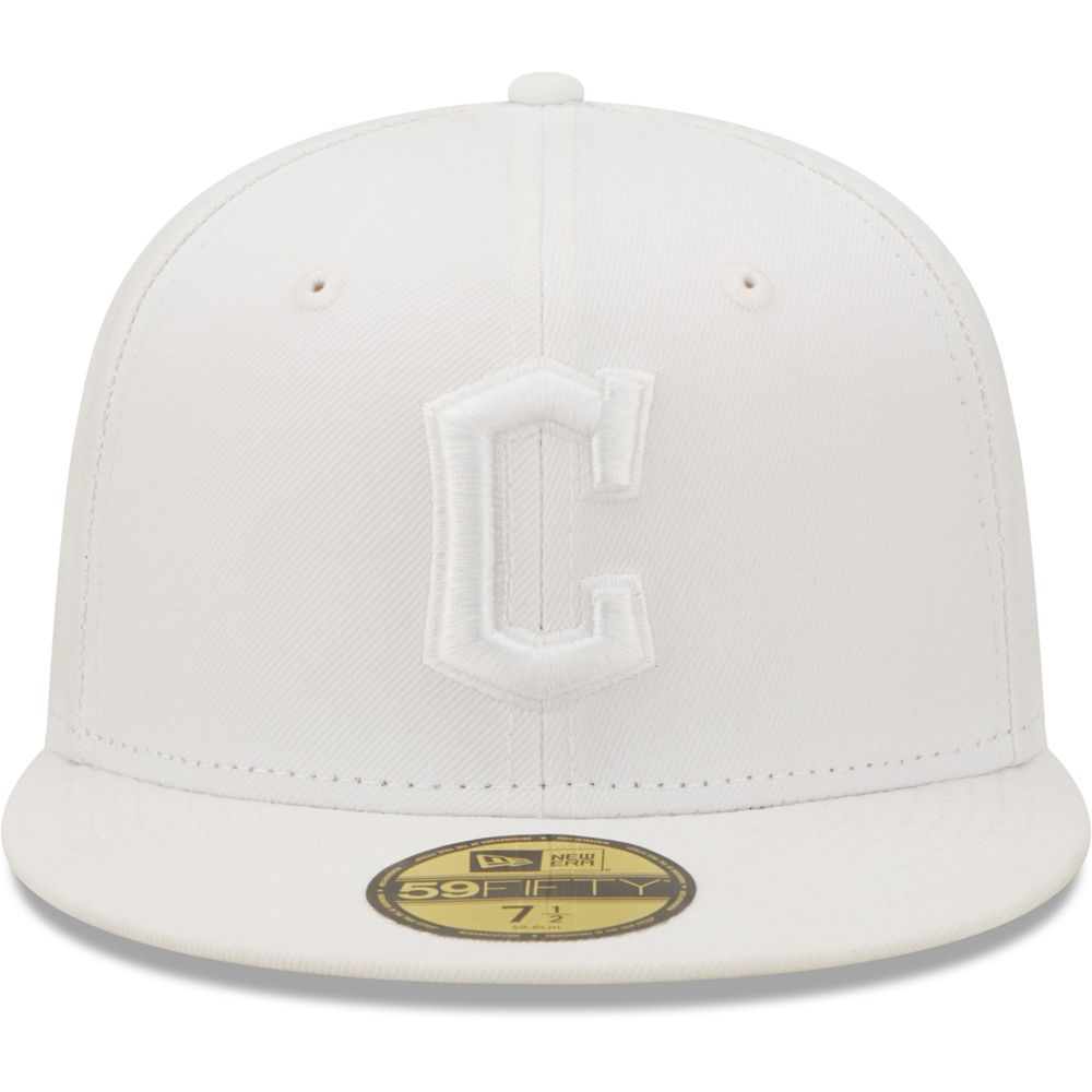 Men's New Era Cleveland Guardians White on 59FIFTY Fitted Hat