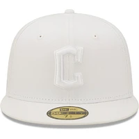 Men's New Era Cleveland Guardians White on 59FIFTY Fitted Hat