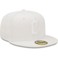 Men's New Era Cleveland Guardians White on 59FIFTY Fitted Hat