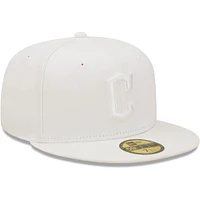 Men's New Era Cleveland Guardians White on 59FIFTY Fitted Hat