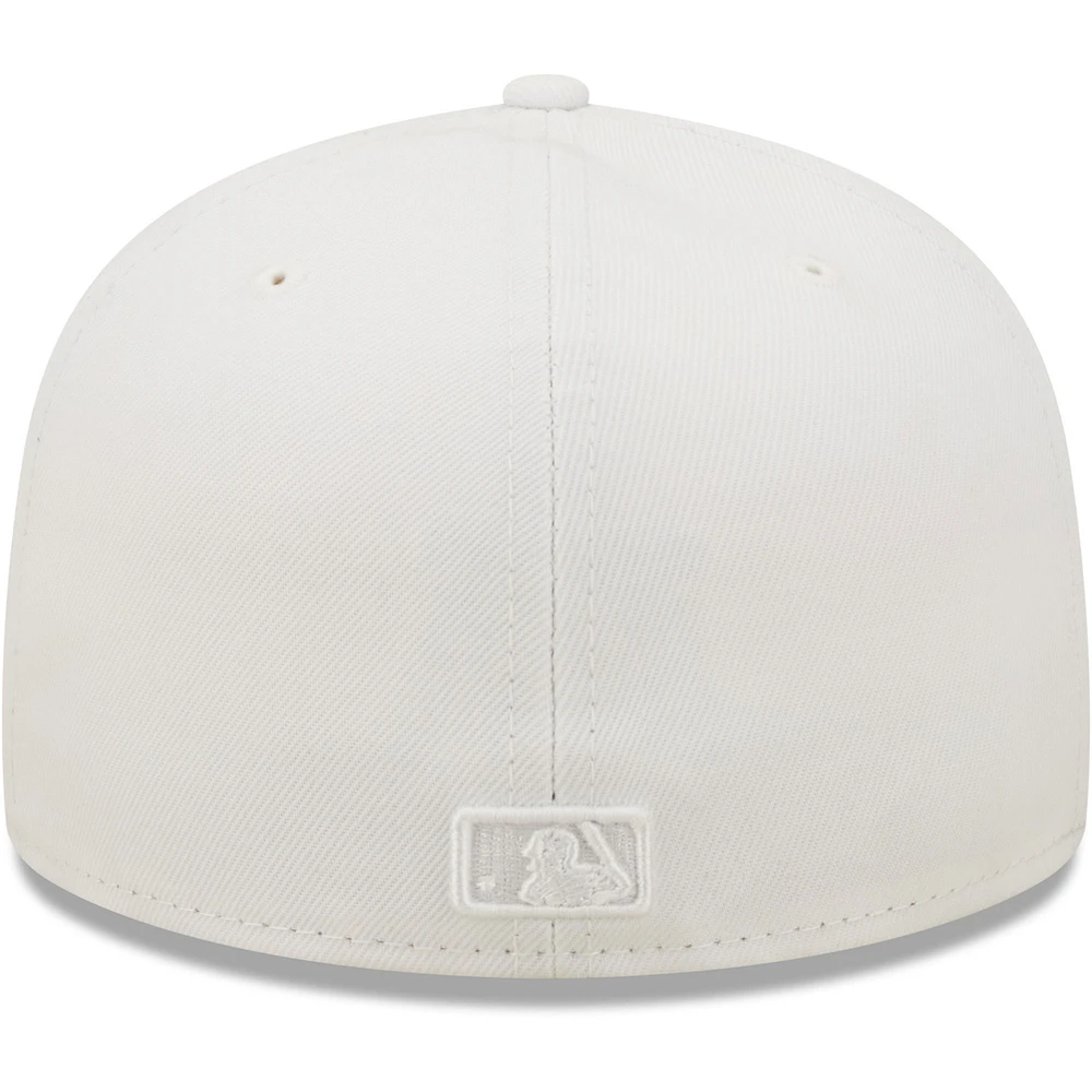 Men's New Era Cleveland Guardians White on 59FIFTY Fitted Hat