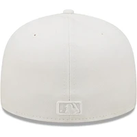 Men's New Era Cleveland Guardians White on 59FIFTY Fitted Hat