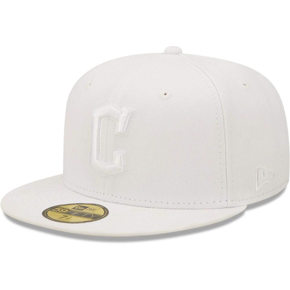 Men's New Era Cleveland Guardians White on 59FIFTY Fitted Hat