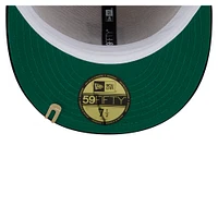 Men's New Era Cream/Navy Cleveland Guardians Two-Tone Corduroy 59FIFTY Fitted Hat