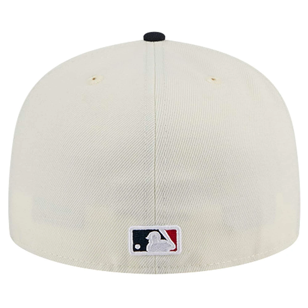 Casquette ajustée Cleveland Guardians Chrome 59FIFTY de New Era pour homme, couleur crème