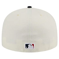 Casquette ajustée Cleveland Guardians Chrome 59FIFTY de New Era pour homme, couleur crème