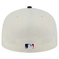 Men's New Era Cream Cleveland Guardians Chrome 59FIFTY Fitted Hat